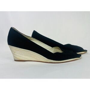 Steven by Steve Madden Baltic Black Wedges 8 1/2 Peep Toe